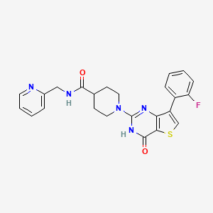 1-[7-(2-fluorophenyl)-4-oxo-3,4-dihydrothieno[3,2-d]pyrimidin-2-yl]-N-(pyridin-2-ylmethyl)piperidine-4-carboxamide
