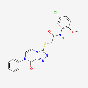 molecular formula C20H16ClN5O3S B3404694 N-(5-chloro-2-methoxyphenyl)-2-((8-oxo-7-phenyl-7,8-dihydro-[1,2,4]triazolo[4,3-a]pyrazin-3-yl)thio)acetamide CAS No. 1242885-35-3