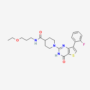 N-(3-ethoxypropyl)-1-(7-(2-fluorophenyl)-4-oxo-3,4-dihydrothieno[3,2-d]pyrimidin-2-yl)piperidine-4-carboxamide