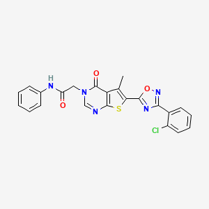 2-(6-(3-(2-chlorophenyl)-1,2,4-oxadiazol-5-yl)-5-methyl-4-oxothieno[2,3-d]pyrimidin-3(4H)-yl)-N-phenylacetamide