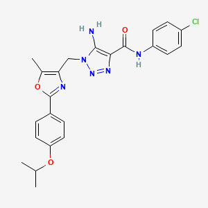 molecular formula C23H23ClN6O3 B3404720 5-amino-N-(4-chlorophenyl)-1-((2-(4-isopropoxyphenyl)-5-methyloxazol-4-yl)methyl)-1H-1,2,3-triazole-4-carboxamide CAS No. 1251550-66-9
