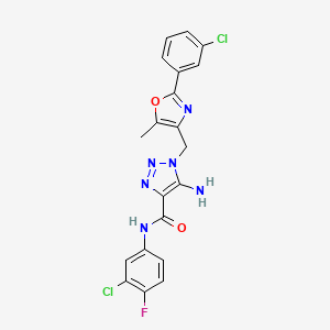 molecular formula C20H15Cl2FN6O2 B3404726 5-amino-N-(3-chloro-4-fluorophenyl)-1-{[2-(3-chlorophenyl)-5-methyl-1,3-oxazol-4-yl]methyl}-1H-1,2,3-triazole-4-carboxamide CAS No. 1251550-77-2