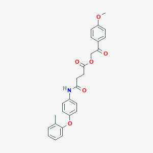molecular formula C26H25NO6 B340473 2-(4-Methoxyphenyl)-2-oxoethyl 4-[4-(2-methylphenoxy)anilino]-4-oxobutanoate 