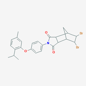 molecular formula C25H25Br2NO3 B340475 5,6-dibromo-2-{4-[5-methyl-2-(propan-2-yl)phenoxy]phenyl}hexahydro-1H-4,7-methanoisoindole-1,3(2H)-dione 