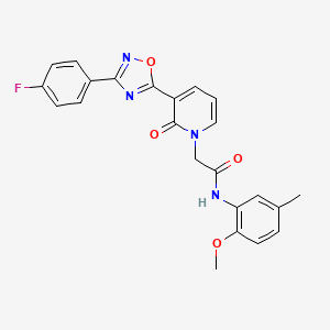 molecular formula C23H19FN4O4 B3404750 2-(3-(3-(4-fluorophenyl)-1,2,4-oxadiazol-5-yl)-2-oxopyridin-1(2H)-yl)-N-(2-methoxy-5-methylphenyl)acetamide CAS No. 1251564-83-6