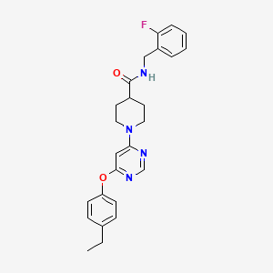 molecular formula C25H27FN4O2 B3404754 1-[6-(4-ethylphenoxy)pyrimidin-4-yl]-N-(2-fluorobenzyl)piperidine-4-carboxamide CAS No. 1251566-21-8