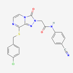 2-(8-{[(4-chlorophenyl)methyl]sulfanyl}-3-oxo-2H,3H-[1,2,4]triazolo[4,3-a]pyrazin-2-yl)-N-(4-cyanophenyl)acetamide