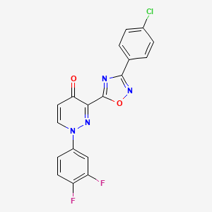 molecular formula C18H9ClF2N4O2 B3404790 3-(3-(4-chlorophenyl)-1,2,4-oxadiazol-5-yl)-1-(3,4-difluorophenyl)pyridazin-4(1H)-one CAS No. 1251582-28-1