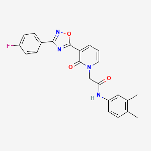 molecular formula C23H19FN4O3 B3404808 N-(3,4-dimethylphenyl)-2-(3-(3-(4-fluorophenyl)-1,2,4-oxadiazol-5-yl)-2-oxopyridin-1(2H)-yl)acetamide CAS No. 1251595-39-7