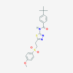 molecular formula C22H25N3O4S2 B340482 4-tert-butyl-N-(5-{2-[(4-methoxyphenyl)sulfonyl]ethyl}-1,3,4-thiadiazol-2-yl)benzamide 