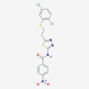 molecular formula C17H12Cl2N4O3S2 B340487 N-(5-{2-[(2,5-dichlorophenyl)sulfanyl]ethyl}-1,3,4-thiadiazol-2-yl)-4-nitrobenzamide 