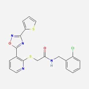N-(2-chlorobenzyl)-2-((3-(3-(thiophen-2-yl)-1,2,4-oxadiazol-5-yl)pyridin-2-yl)thio)acetamide