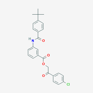 molecular formula C26H24ClNO4 B340488 2-(4-Chlorophenyl)-2-oxoethyl 3-[(4-tert-butylbenzoyl)amino]benzoate 