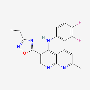 molecular formula C19H15F2N5O B3404881 N-(3,4-difluorophenyl)-3-(3-ethyl-1,2,4-oxadiazol-5-yl)-7-methyl-1,8-naphthyridin-4-amine CAS No. 1251612-51-7