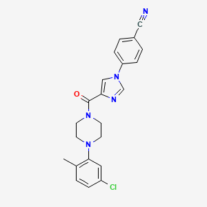 4-(4-(4-(5-chloro-2-methylphenyl)piperazine-1-carbonyl)-1H-imidazol-1-yl)benzonitrile