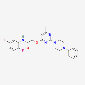 N-(2,5-difluorophenyl)-2-{[6-methyl-2-(4-phenylpiperazin-1-yl)pyrimidin-4-yl]oxy}acetamide