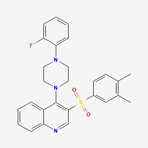 molecular formula C27H26FN3O2S B3404905 3-(3,4-Dimethylbenzenesulfonyl)-4-[4-(2-fluorophenyl)piperazin-1-yl]quinoline CAS No. 1251623-87-6