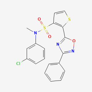 N-(3-chlorophenyl)-N-methyl-2-(3-phenyl-1,2,4-oxadiazol-5-yl)thiophene-3-sulfonamide