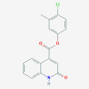 molecular formula C17H12ClNO3 B340492 4-Chloro-3-methylphenyl 2-hydroxy-4-quinolinecarboxylate 