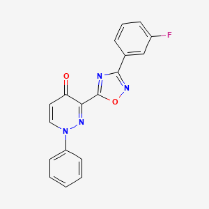 molecular formula C18H11FN4O2 B3404947 3-(3-(3-fluorophenyl)-1,2,4-oxadiazol-5-yl)-1-phenylpyridazin-4(1H)-one CAS No. 1251644-97-9