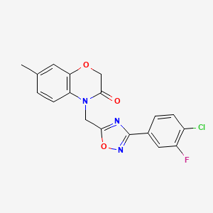 4-{[3-(4-chloro-3-fluorophenyl)-1,2,4-oxadiazol-5-yl]methyl}-7-methyl-2H-1,4-benzoxazin-3(4H)-one