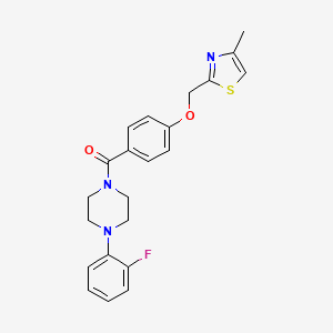 molecular formula C22H22FN3O2S B3405012 (4-(2-Fluorophenyl)piperazin-1-yl)(4-((4-methylthiazol-2-yl)methoxy)phenyl)methanone CAS No. 1251686-71-1