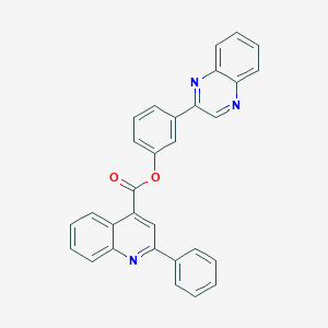 molecular formula C30H19N3O2 B340502 3-(2-Quinoxalinyl)phenyl 2-phenyl-4-quinolinecarboxylate 