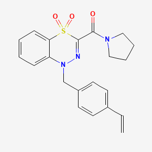 (4,4-dioxido-1-(4-vinylbenzyl)-1H-benzo[e][1,3,4]thiadiazin-3-yl)(pyrrolidin-1-yl)methanone
