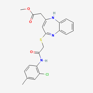 molecular formula C21H20ClN3O3S B3405045 methyl 2-[4-({[(2-chloro-4-methylphenyl)carbamoyl]methyl}sulfanyl)-1H-1,5-benzodiazepin-2-yl]acetate CAS No. 1251696-21-5