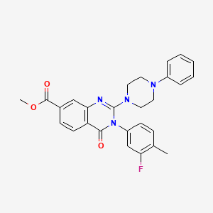molecular formula C27H25FN4O3 B3405056 Methyl 3-(3-fluoro-4-methylphenyl)-4-oxo-2-(4-phenylpiperazin-1-yl)-3,4-dihydroquinazoline-7-carboxylate CAS No. 1251703-20-4