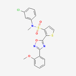 molecular formula C20H16ClN3O4S2 B3405067 N-(3-chlorophenyl)-2-[3-(2-methoxyphenyl)-1,2,4-oxadiazol-5-yl]-N-methylthiophene-3-sulfonamide CAS No. 1251705-65-3