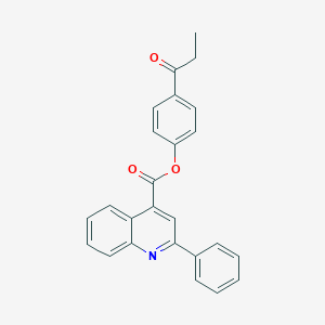 molecular formula C25H19NO3 B340507 4-Propanoylphenyl 2-phenylquinoline-4-carboxylate 