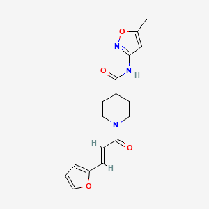 molecular formula C17H19N3O4 B3405077 (E)-1-(3-(furan-2-yl)acryloyl)-N-(5-methylisoxazol-3-yl)piperidine-4-carboxamide CAS No. 1251711-32-6
