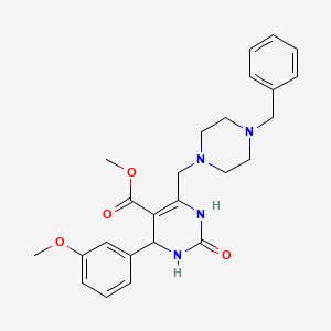 molecular formula C25H30N4O4 B3405078 Methyl 6-[(4-benzylpiperazin-1-yl)methyl]-4-(3-methoxyphenyl)-2-oxo-1,2,3,4-tetrahydropyrimidine-5-carboxylate CAS No. 1252818-03-3