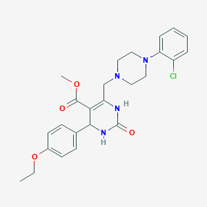 molecular formula C25H29ClN4O4 B3405084 Methyl 6-{[4-(2-chlorophenyl)piperazin-1-yl]methyl}-4-(4-ethoxyphenyl)-2-oxo-1,2,3,4-tetrahydropyrimidine-5-carboxylate CAS No. 1252928-14-5