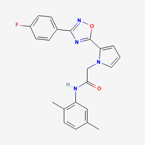 molecular formula C22H19FN4O2 B3405097 N-(2,5-dimethylphenyl)-2-{2-[3-(4-fluorophenyl)-1,2,4-oxadiazol-5-yl]-1H-pyrrol-1-yl}acetamide CAS No. 1260933-69-4