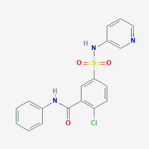molecular formula C18H14ClN3O3S B340512 2-chloro-N-phenyl-5-[(3-pyridinylamino)sulfonyl]benzamide 