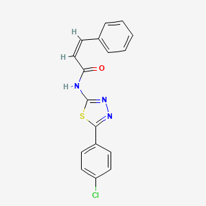 molecular formula C17H12ClN3OS B3405149 (Z)-N-(5-(4-chlorophenyl)-1,3,4-thiadiazol-2-yl)-3-phenylacrylamide CAS No. 128627-66-7