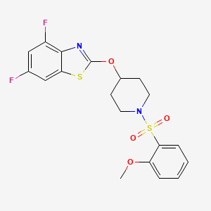 molecular formula C19H18F2N2O4S2 B3405154 4,6-Difluoro-2-((1-((2-methoxyphenyl)sulfonyl)piperidin-4-yl)oxy)benzo[d]thiazole CAS No. 1286697-21-9