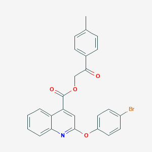 molecular formula C25H18BrNO4 B340516 2-(4-Methylphenyl)-2-oxoethyl 2-(4-bromophenoxy)quinoline-4-carboxylate 