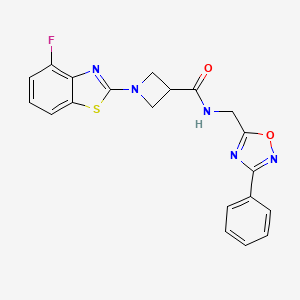 molecular formula C20H16FN5O2S B3405161 1-(4-fluorobenzo[d]thiazol-2-yl)-N-((3-phenyl-1,2,4-oxadiazol-5-yl)methyl)azetidine-3-carboxamide CAS No. 1286705-79-0