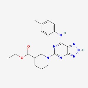 ethyl 1-(7-(p-tolylamino)-3H-[1,2,3]triazolo[4,5-d]pyrimidin-5-yl)piperidine-3-carboxylate