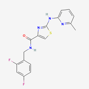 molecular formula C17H14F2N4OS B3405171 N-(2,4-difluorobenzyl)-2-((6-methylpyridin-2-yl)amino)thiazole-4-carboxamide CAS No. 1286710-52-8