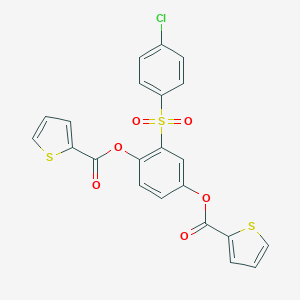 molecular formula C22H13ClO6S3 B340521 2-[(4-Chlorophenyl)sulfonyl]-4-[(2-thienylcarbonyl)oxy]phenyl 2-thiophenecarboxylate 