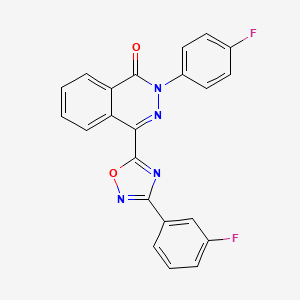 molecular formula C22H12F2N4O2 B3405213 2-(4-fluorophenyl)-4-[3-(3-fluorophenyl)-1,2,4-oxadiazol-5-yl]phthalazin-1(2H)-one CAS No. 1291869-33-4