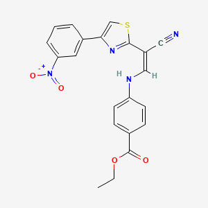 molecular formula C21H16N4O4S B3405226 (Z)-ethyl 4-((2-cyano-2-(4-(3-nitrophenyl)thiazol-2-yl)vinyl)amino)benzoate CAS No. 1321771-32-7