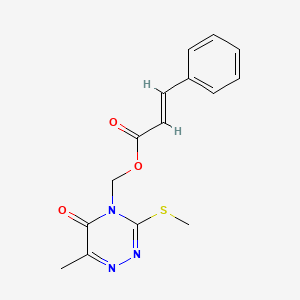 (6-methyl-3-(methylthio)-5-oxo-1,2,4-triazin-4(5H)-yl)methyl cinnamate