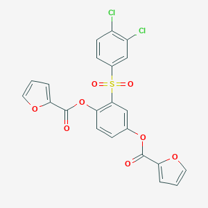 2-[(3,4-Dichlorophenyl)sulfonyl]-4-(2-furoyloxy)phenyl 2-furoate