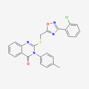 molecular formula C24H17ClN4O2S B3405271 2-(((3-(2-chlorophenyl)-1,2,4-oxadiazol-5-yl)methyl)thio)-3-(p-tolyl)quinazolin-4(3H)-one CAS No. 1323846-11-2