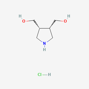 molecular formula C6H14ClNO2 B3405272 rac-(3R,4S)-3,4-Pyrrolidinediyldimethanol hydrochloride CAS No. 1323955-62-9